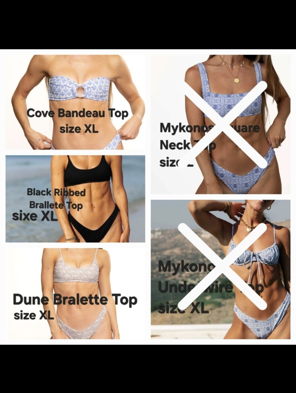 BUY 3 - Honey Swim Tops, Various Styles, Size XL and L